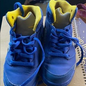 Yellow and blue retro 5 size 11.